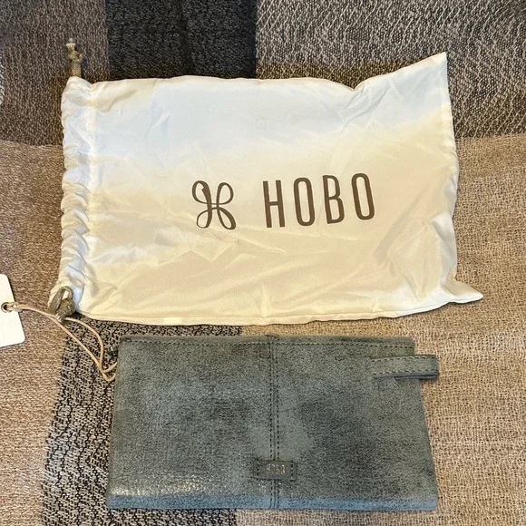 Hobo Gray Suede Clutch/Wallet - Picture 3 of 4